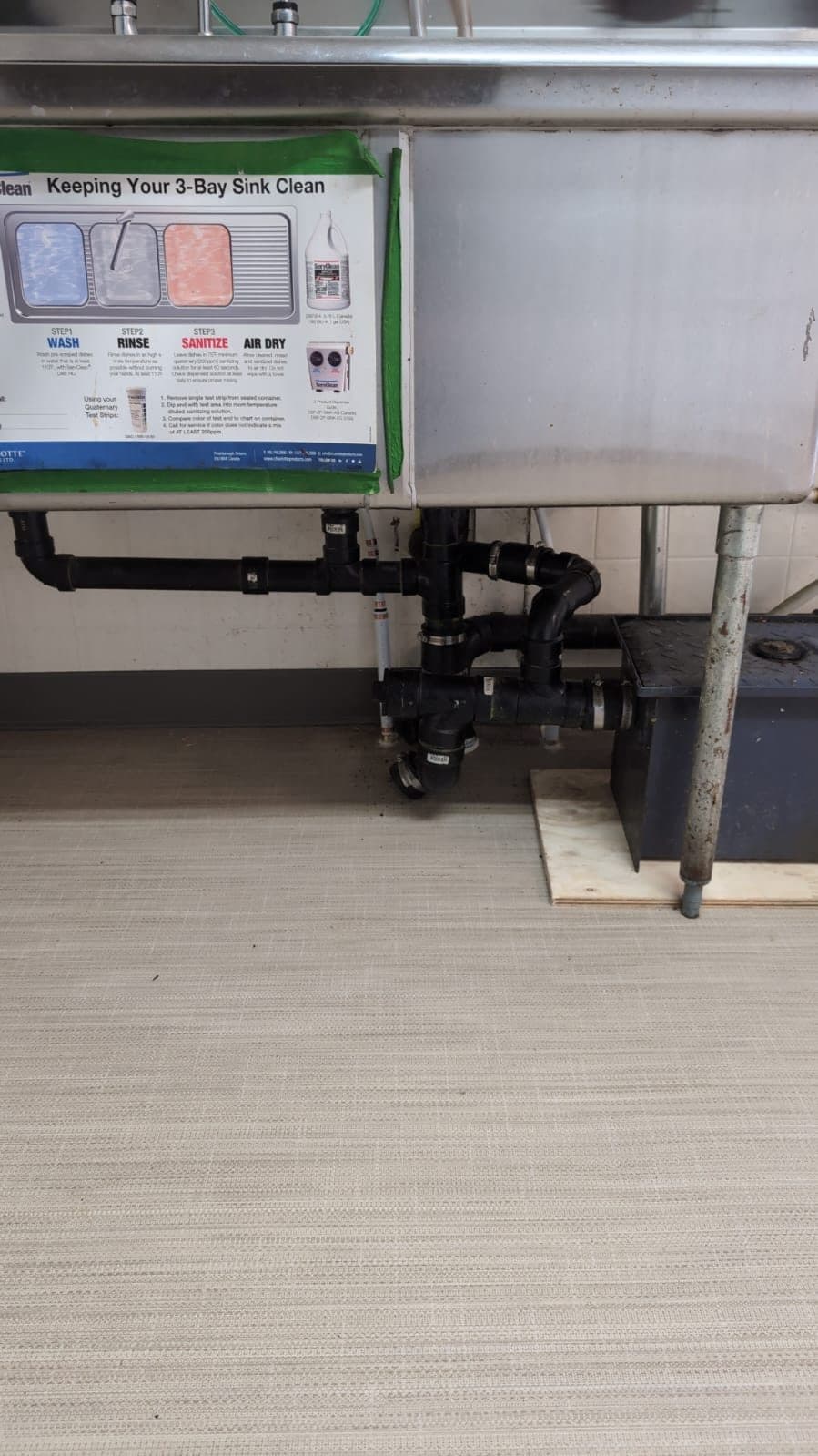Commercial kitchen sink plumbing repair