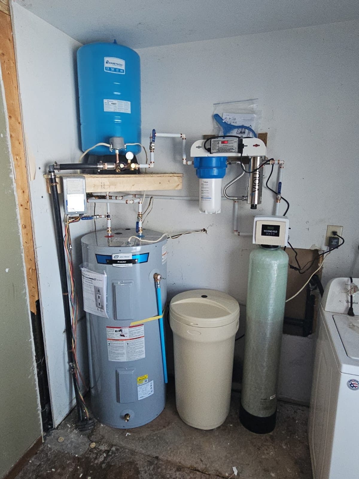 Water heater and water softener installation